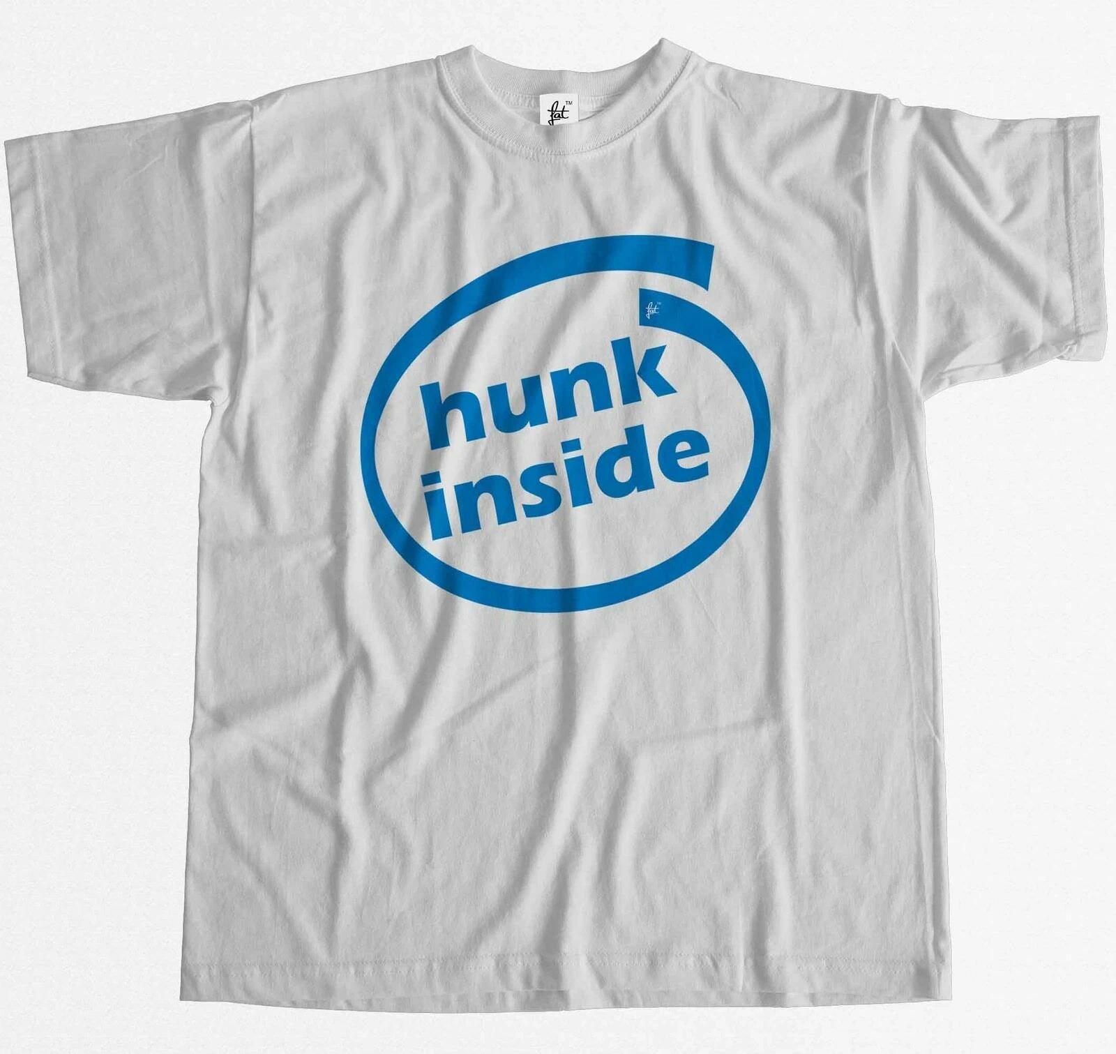 Hunk Inside Computer Geek Funny Parody Mens T-Shirt XXXL