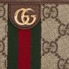 Gucci Ophidia Presbyopia Logo Pruhovaný Web Plátno Záplata Kožený Držák na Karty Držák na Karty Unisex Párový Styl Ebenové Dřevo/Hnědá