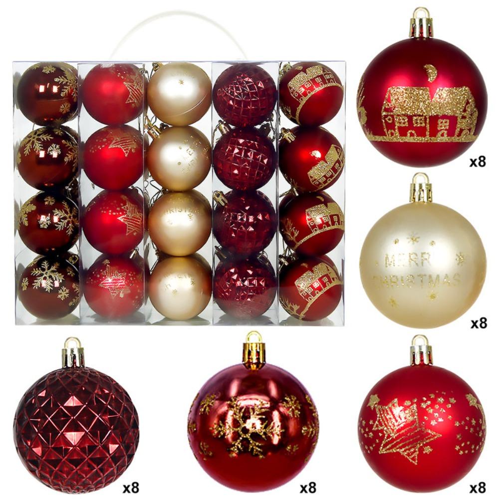 40PCS Durable Plastic Christmas Ball Set Multicolor 6cm Christmas Tree Balls Suspensable Xmas Baubles Storefront