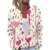 Cardigan Giacca Bottoni Top Manica Lunga Stampato Moda Casual Donna
