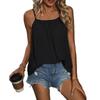 Plus Size Women Solid Color Loose Pleated Cami Tank Top