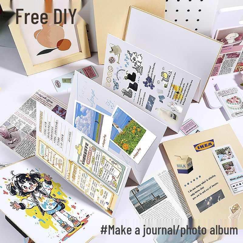 Folding Accordion Booklet: DIY Drawing & Planner Pages, Easy-to-Store, Lay Flat Design, Perfect for Travel & Stamp Collection.