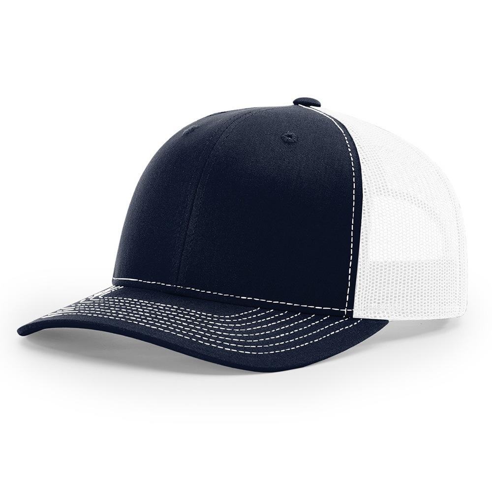 Custom 3D Embroidery Logo Baseball Dad Cap Richardson 112 Trucker Hat with Mesh Cap & Leather Patch Common Fabric Feature