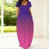 Women Crew Neck Short Sleeve Loose Gown Plus Size Summer Casual Daily Clothing