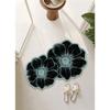 Rose Double Flower Luxury Absorbent Leather Floor Mat Non Slip Bathroom Entrance Mat Home Toilet Mat