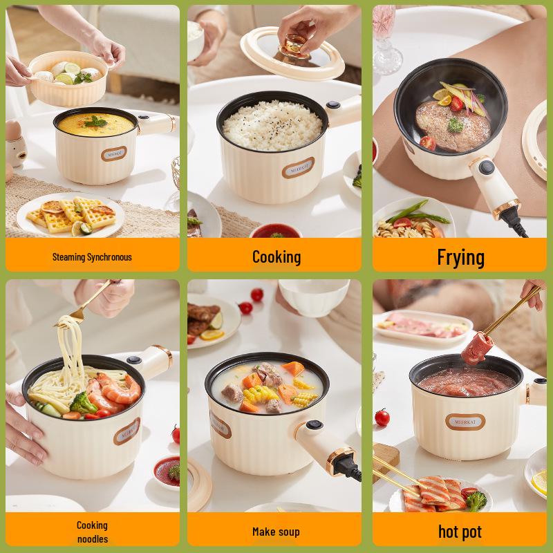 Kompakter elektrischer Hot Pot für Studentenwohnheime - Multifunktionaler Antihaft-Nudel- und Breikocher, Geringe Leistung, 110V