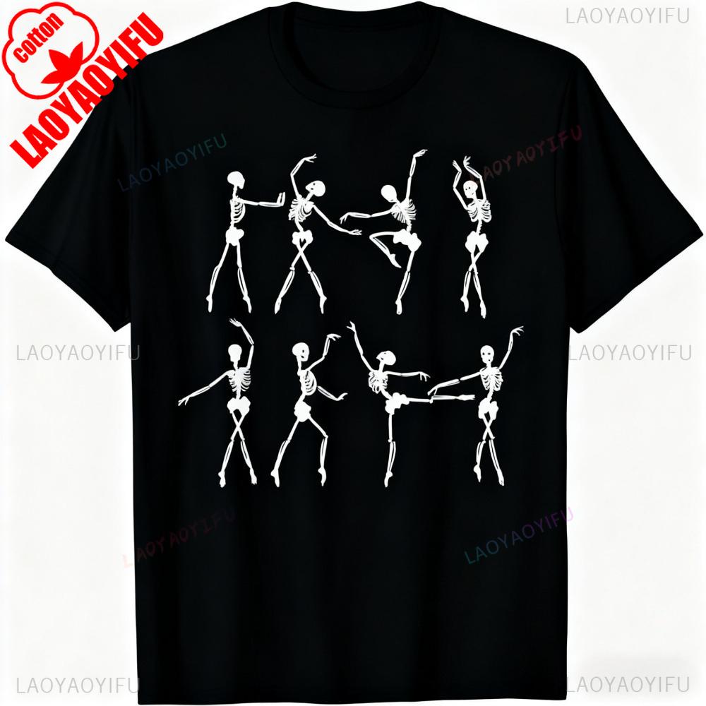 Skeleton Ballerinas Tshirt Ballet Dance Cute Halloween TShirt Women Daily Life Casual Cotton Tops Ballerina Funny Gift Shirt