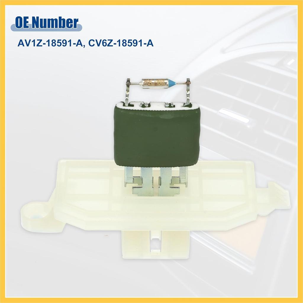 Blower Motor Resistor Replacement Fit for Ford Transit - Pack of 1 White Silver Tone Green Auto Replacement Parts