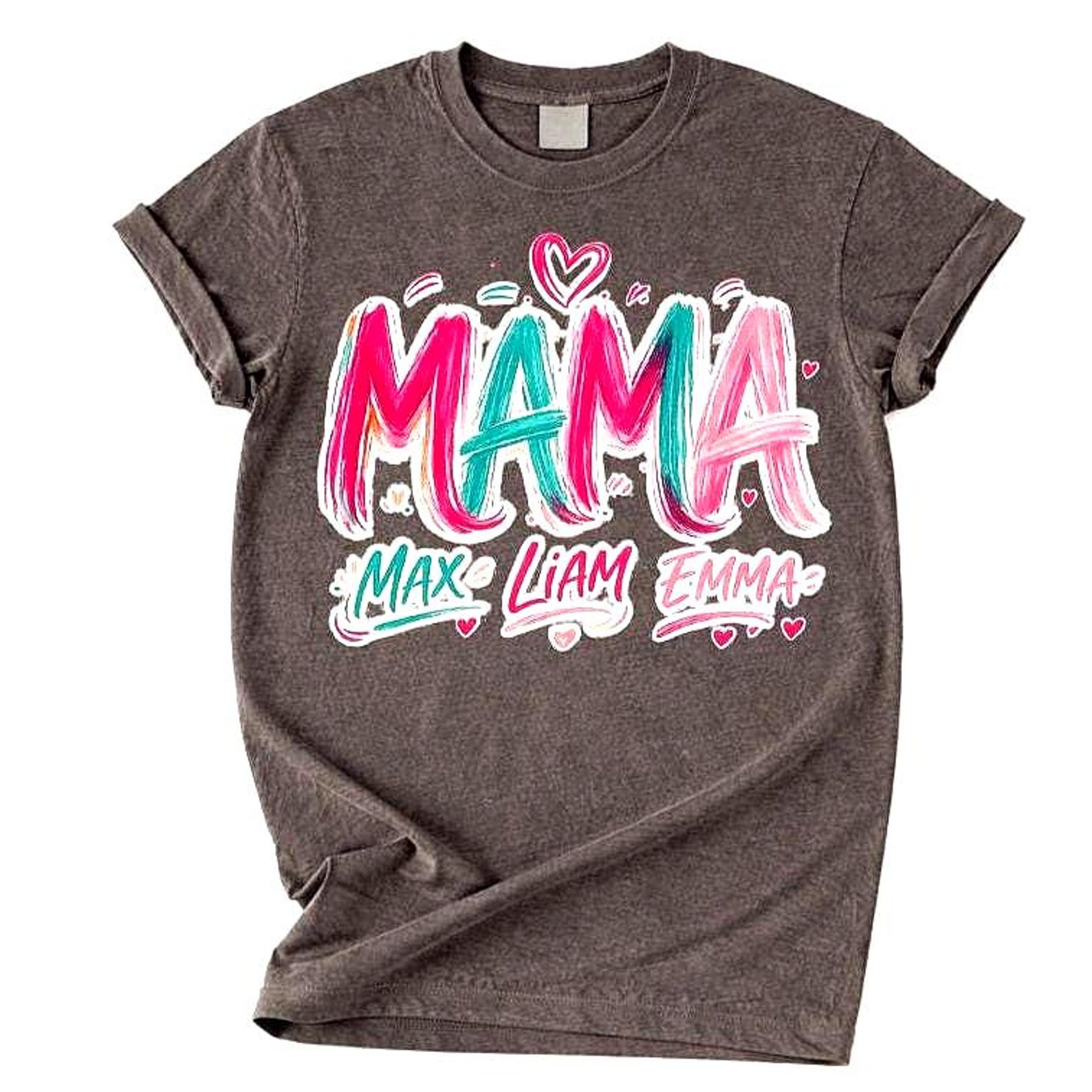 Comfort Colors Mama Custom Name Shirt, Trendy Mama Shirt, Personalized Mom Shirt, Mothers Day Gift Shirt, Custom Kids Names Shirt S