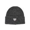Women's Autumn and Winter New Face Showing Small Wool Hat Encore Red and White Warm and Simple Love Embroidery Knitted Hat