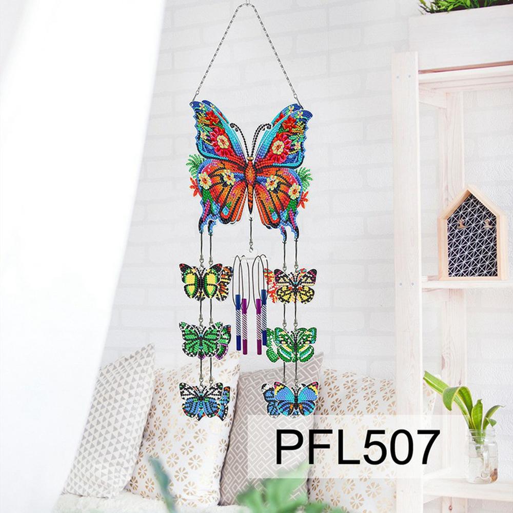 DIY Rhinestone Painting Wind Chime Kit Handmade Hanging Ornament Dreamcatcher 3D Decorative Wall Art for Home