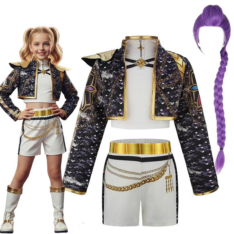 Girl Group Stage Performance Costume pop Music Dance Outfit Printed Jacket Crop Top Shorts Party Cosplay Suit