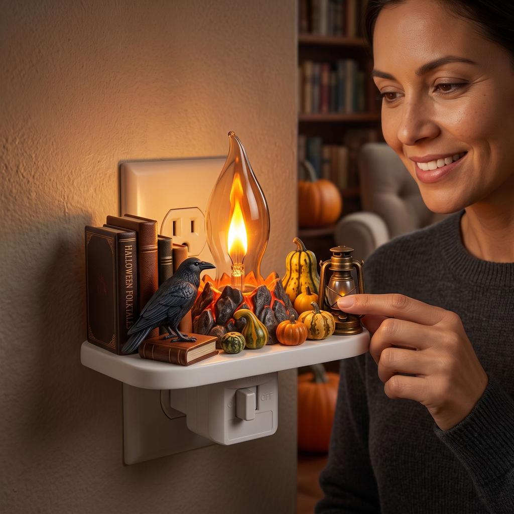 Halloween Plug In Night Light, Creative Decorative Ambient Lamp for Bedroom, Party, Holiday Home Decor, US Plug