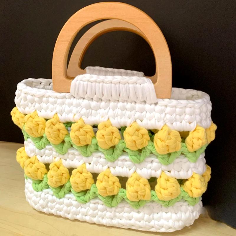 

Набір для в язання гачком сумки-тюльпана ручної роботи – Подарунок своїми руками для подруги або дівчини