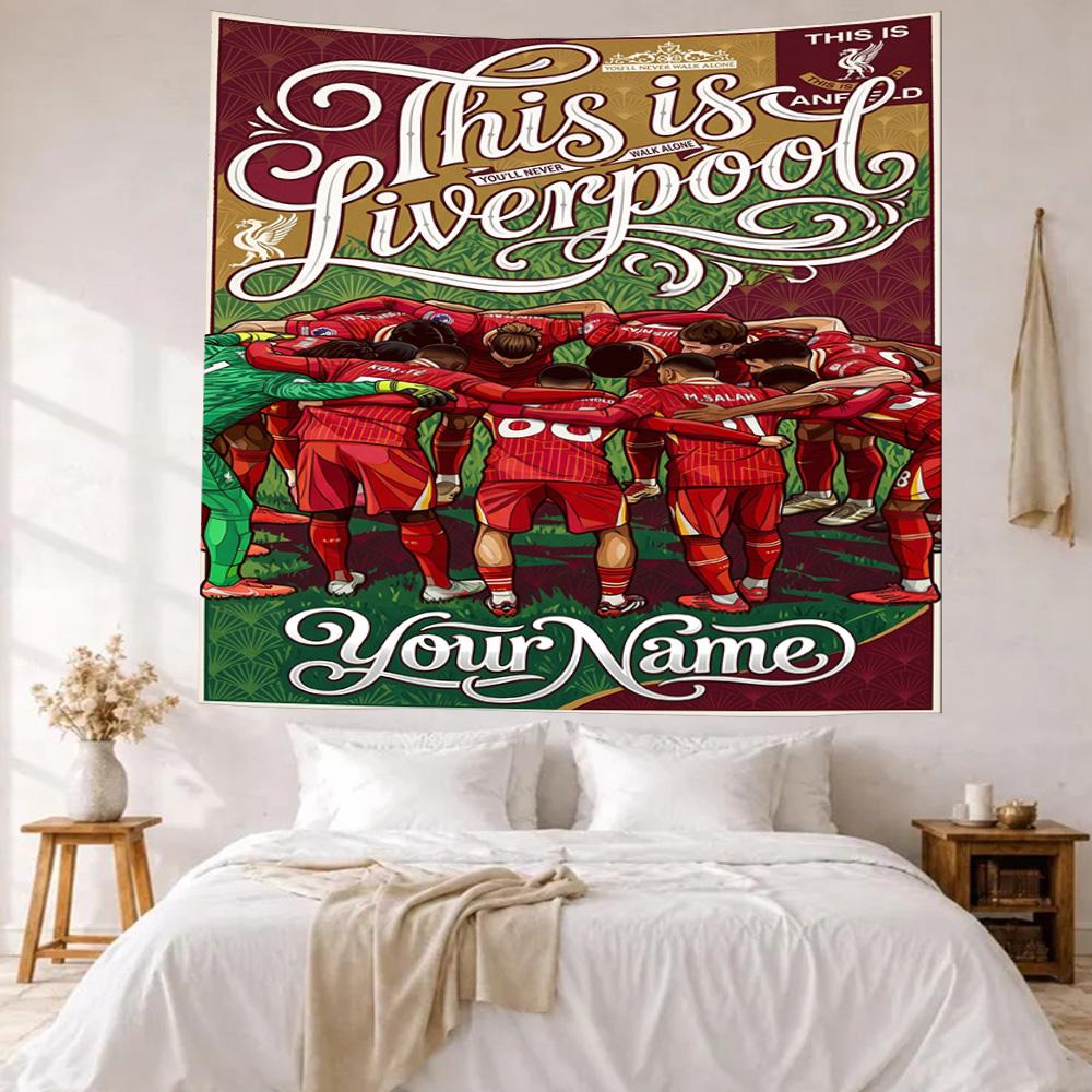 Liverpool Takımı Özel Adınız Duvar Dekoru Duvar Halısı Sanatı Evcil Hayvan Anma Doğum Günü Düğün Partisi Arka Planı Aile Hediyesi