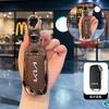 Zinc Alloy Style Leather Car Key Case Cover Protection Shell For Kia Sportage Ceed Xceed Sports K5 Seltos 2019 2020 2022 2023