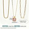 18K Gold Plated Three-Layer European Court Style Clavicle Necklace with Rectangular Cubic Zirconia