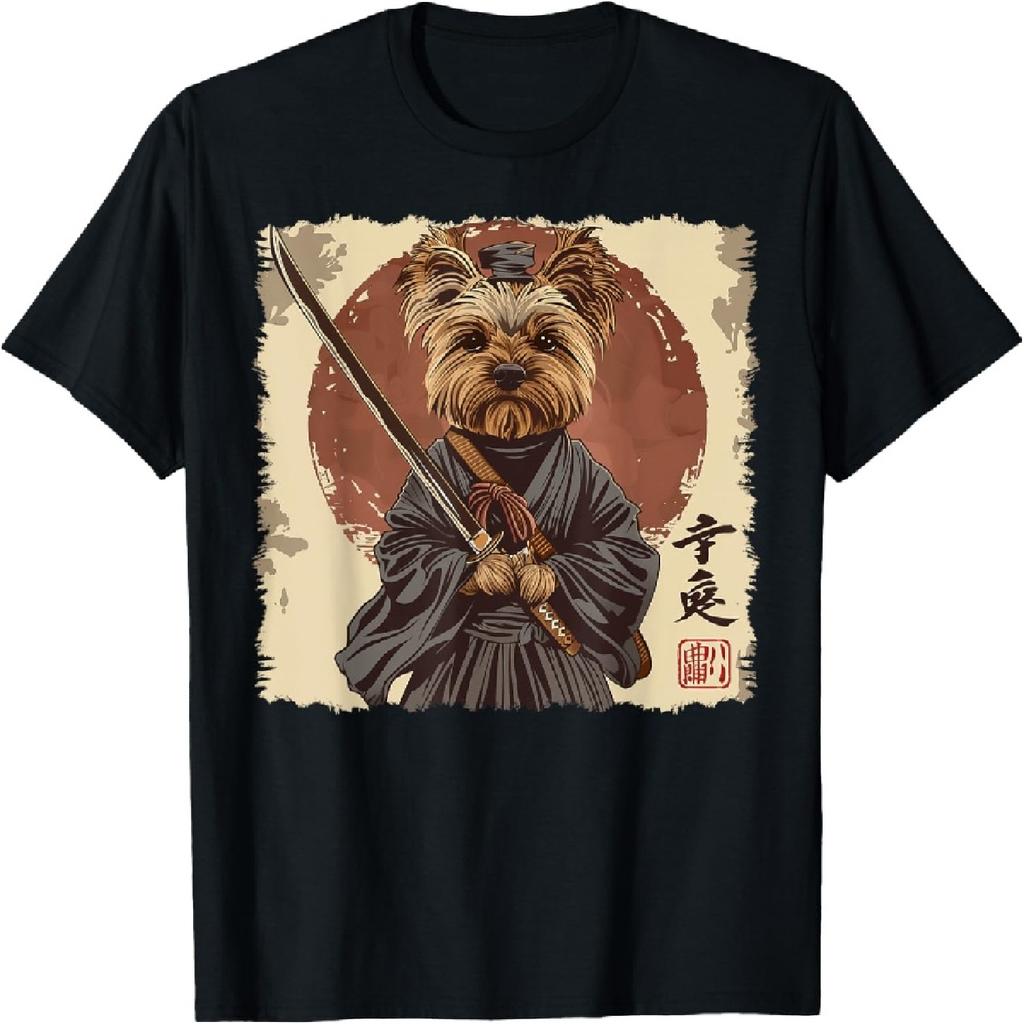 Yorkshire Terrier Yorkie Dog Japanese Art Samurai Ukiyo-e T-Shirt
