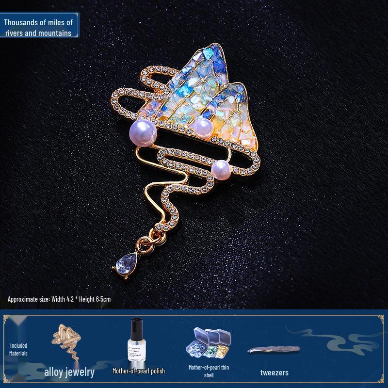Mother-of-Pearl Hairpin Craft Kit: Brooch & Hairpin Shell Fragments - Perfect Mother’s Day Gift