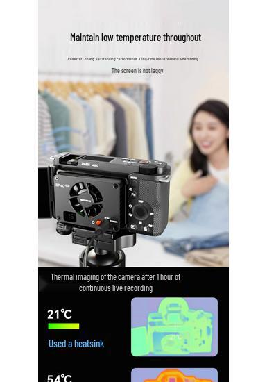 Radiator Cooling for Live Streaming - Compatible with Sony A7M4, A7C, ZVE1/10, and a6700 Cameras