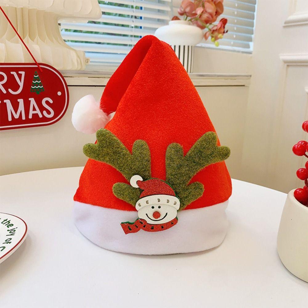 Snowflake Santa Claus Hat Bow Red Plush Hat Fashion Christmas Sequin Hat  New Year Gift