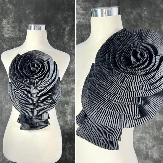 Korsaj 3D Çiçek Aplike Çok Katmanlı Pileli Kazak Elbise Bluz Dekor DIY Dikiş Yama Giyim Aksesuarları Düğün Parti Giysileri Süsleme