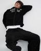 TENER Gold Studded Wide Double-Fleece Pants Black