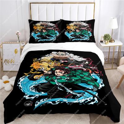 Carton D-Demon-Sla Anime Al Season Soft Duvet Cover Comforter Beding Set Soft Comfortable Quilt Cover Plus Pilowcases Single/Double/Quen/King