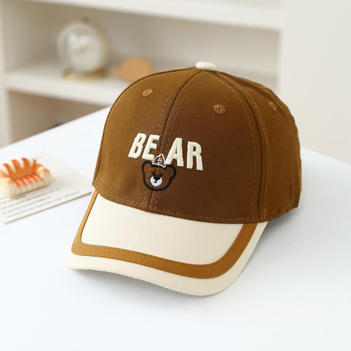 

Хлопковая панама с изображением медвежонка и утенка для мальчиков/девочек - Детская мультяшная бейсболка для весны/лета One Size коричневый