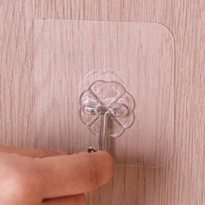 3X Strong Transparent Suction Cup Sucker Wall Hooks Hanger For Kitchen Bathroom