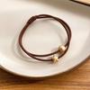 Women Braided Dual Strand Hairband Elastic Ponytail Holder for Daily Wear Dance Sports Travel Meeting