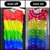 1.5M LED Dance Fan Belly Dance Ballet Fan Women Dance Party Stage Show Props LED Long Silk Fans Glowing Silk Cloth Hand Held Fan
