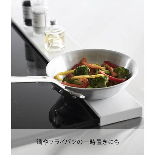 Yamazaki Exhaust Vent Cover, Flat Type, W60, White, W63 X D10 X H2.5cm, Thin, Oil Splash Guard, Easy To Clean, 2903