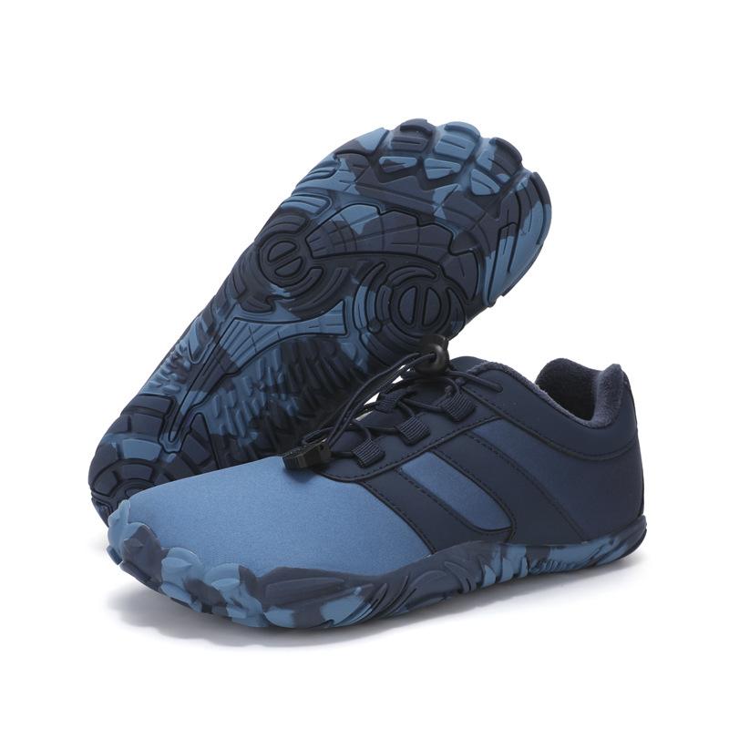 

2025 зима новые пятипалые теплые бархатные хлопковые туфли для улицы, спорта, бега, легкой езды на велосипеде, парные туфли 46 темно-синий