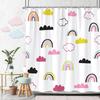 Beautiful Love Rainbow Shower Curtain Gift Idea Bohemian Printed Pattern Polyester Fabric Bath Curtain Bathroom Decor with Hooks