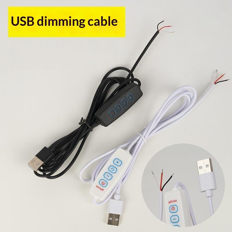 Tricolor Dimmer USB 5V LED Switch Cable 4 Key Adjustable Lighting Controller for Living Room Lamp