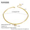 ins simple and fashionable water drop geometry single zircon pendant necklace round tube splicing collar stainless steel jewelry