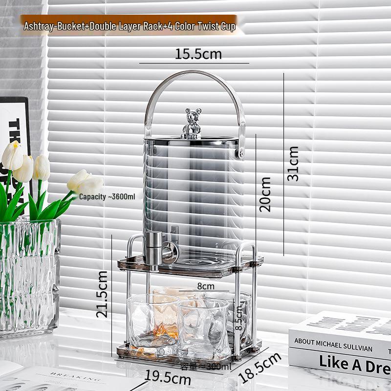 Elegant Glass Cold Water Kettle Set with Faucet - Large Capacity for Homemade Beverages