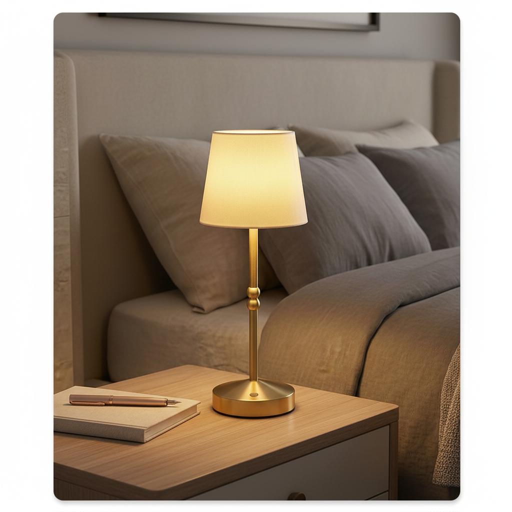 Modern Vintage Farmhouse Iron Wedding Decor Nightstand Hotel Restaurant Bedside Luxury Rechargeable Cordless LED Touch Control