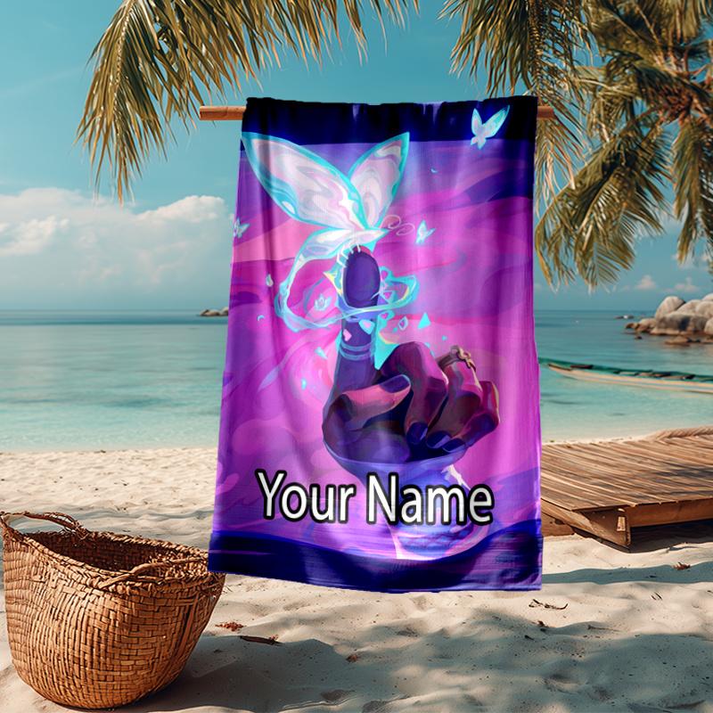 Custom Name Ultra-Soft Beach Towel with Valorant Theme,Ideal for Pool - Camping, Diving - Perfect Travel Essential, Vibrant Beach Towel.