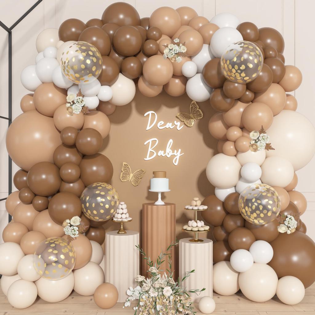 Dark Skin Sand White Balloon Garland Arch Kit Birthday Party Decor Kids BabyShower Wedding Birthday Party Supplies Latex Balloon