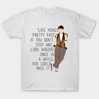 Asiatische Größe Baumwolle Unisex T-Shirt Druck T-Shirt Ferris Bueller T-Shirt No-Cut Druck Reguläre Passform