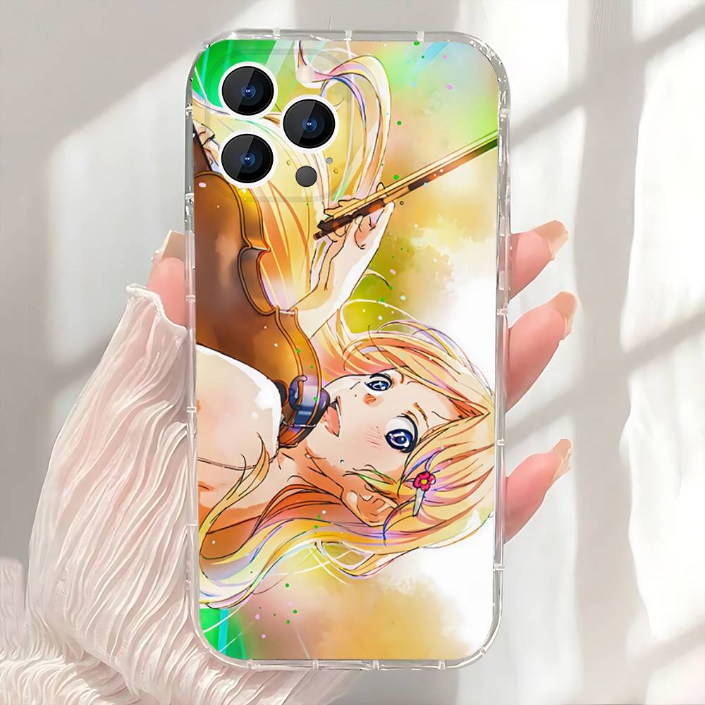 Yours Lies in A-April Phone Case For iPhone 17,16,15,14,13,12,11 Pro,Max,Plus,X,XS,XR,SE4,E Mini Transparent Soft Cover