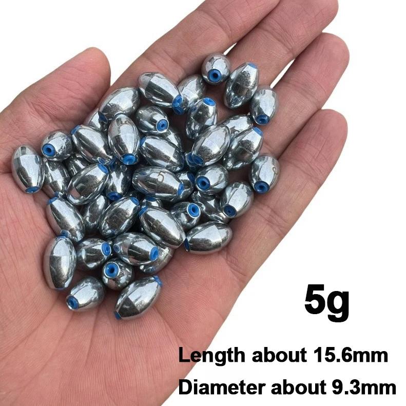 10pcs/Lot Alloy Hollow Olive Fishing Sinkers 3g/4g/5g/6g/7g/8g/9g/10g/12g/15g Carbon Steel Fishing Weights Fishing Accessories