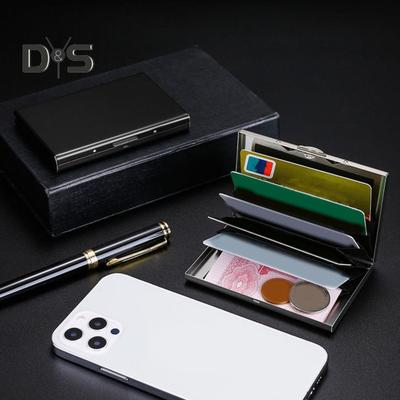Slim Card Holder Holds Up To 10 Cards Stainless Steel Portable RFID Blocking Protects Privacy Card Wallet Lightweight Card Organizer
