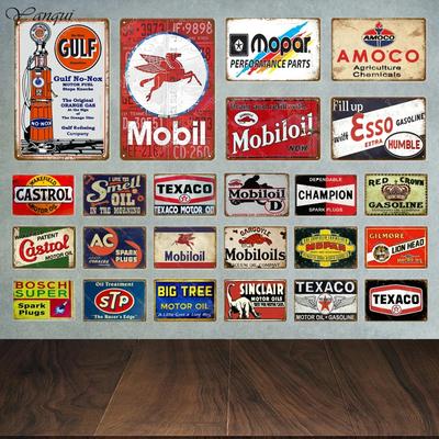Motorolie Mobiloil Metalen Borden Benzine Wandbord Metaal Vintage Garage Decoratie Bar Pub Man Cave Decoratief Metalen Plaatje YA015