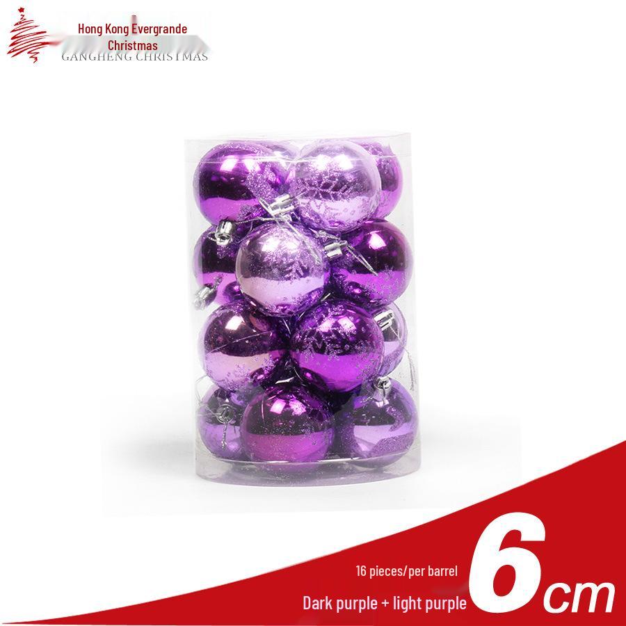 Set of 16 Painted Christmas Ball Ornaments - 4cm, 6cm, 8cm - Shiny Decorative Hanging Baubles