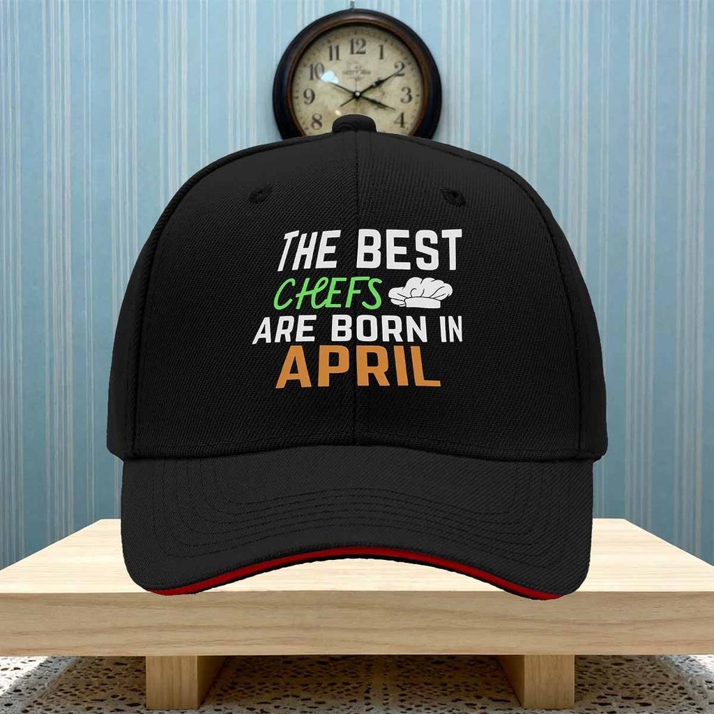 The Best Chefs Are Born In April Graphic Baseball Cap Polyester Adjustable Casual Sports Hat