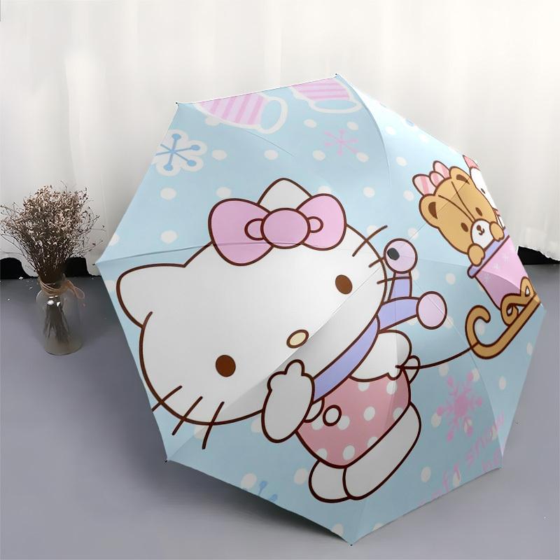 1pc Hello Kitty Winter Adventure Umbrella with Plastic Handle,Suitable for All Seasons Home Travel Outdoor UmbrellaSanlio266