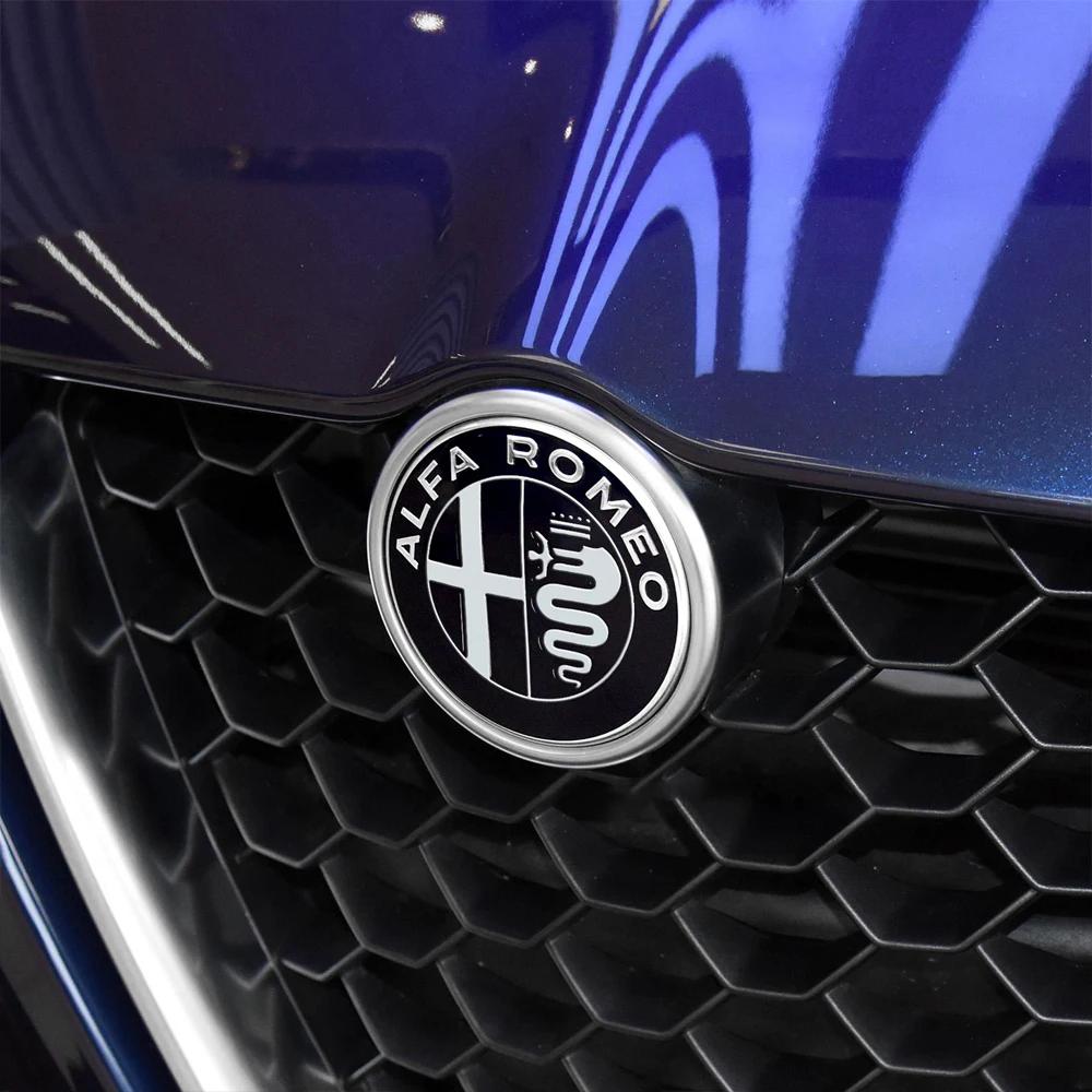 jvacx2 1pcs 7.5cm 74mm LED Car Logo Badge Light Sticker for Alfa Romeo 4color 147 159 166 156 Rear Trunk Emblem Front Hood Tail Lamp